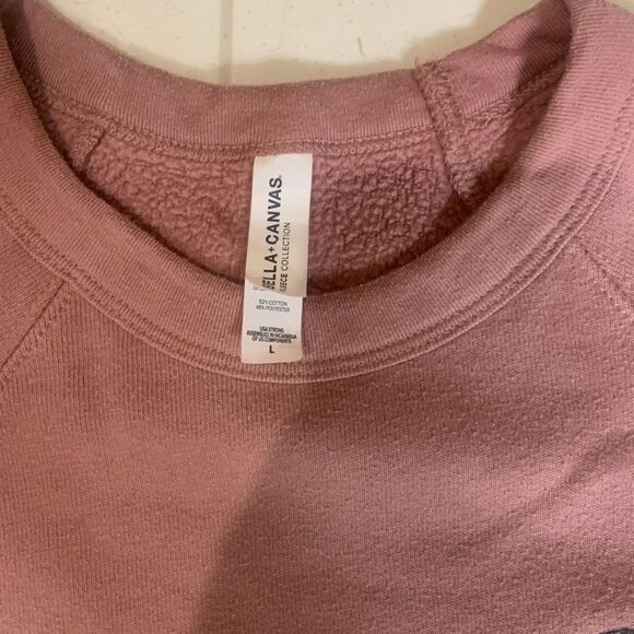 Bella+Canvas Sweatshirt Sz Large Grandma Bird Lover Floral Pink Sparrow - Picture 4 of 5